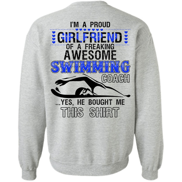 I Love Swimming T Shirt, I'm A Proud Girlfriend Sweatshirt