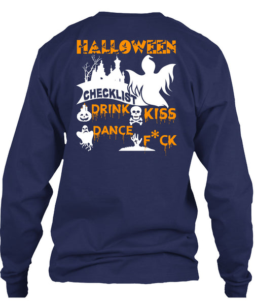 Halloween Checklist Drink Kiss Dance T Shirt, I Love You Pumpkin T Shirt