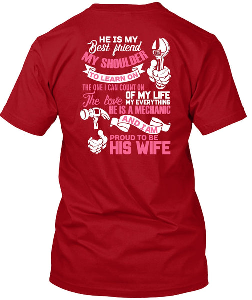 Proud To Be His Wife T Shirt, He Is My Best Friend T Shirt
