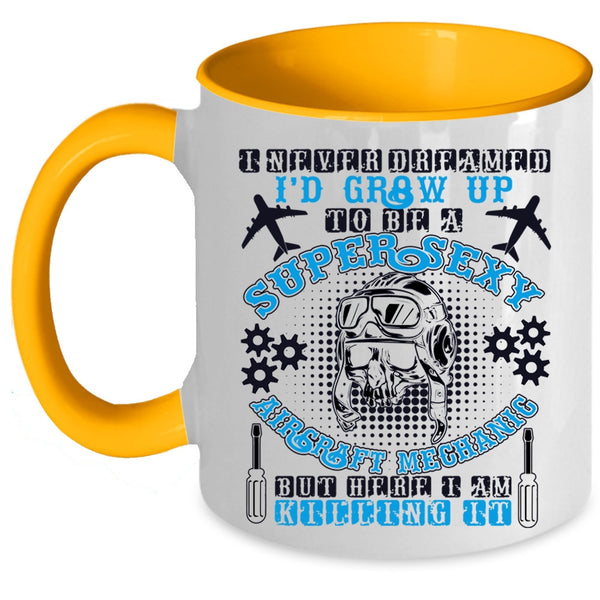 Funny Mechanic Coffee Mug, I'd Grow Up To Be An Aircraft Mechanic Accent Mug