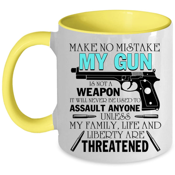 Gift For Dad Coffee Mug, My Family Life And Liberty Accent Mug