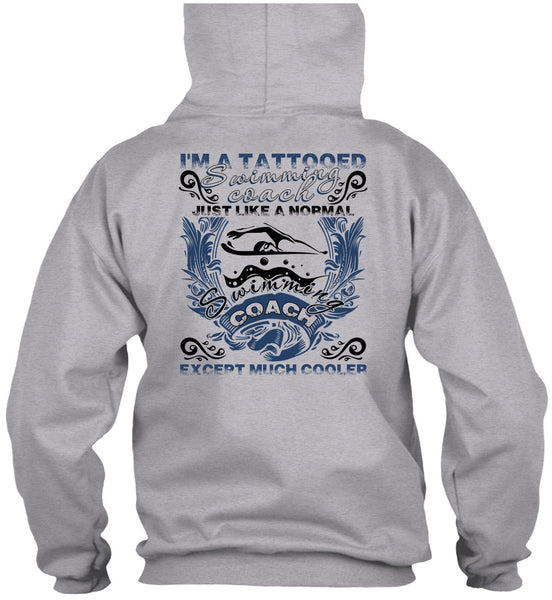 I'm A Tattooed Swimming Coach T Shirt, I Love Swimming T Shirt
