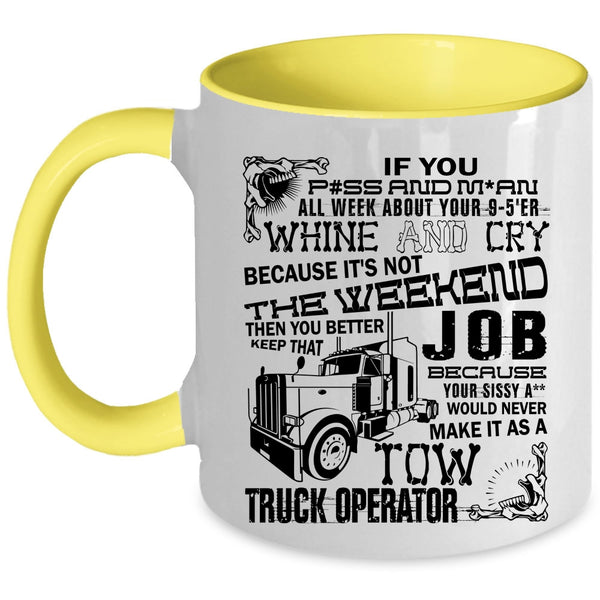 Cool Truck Driver Coffee Mug, Tow Truck Operator Accent Mug
