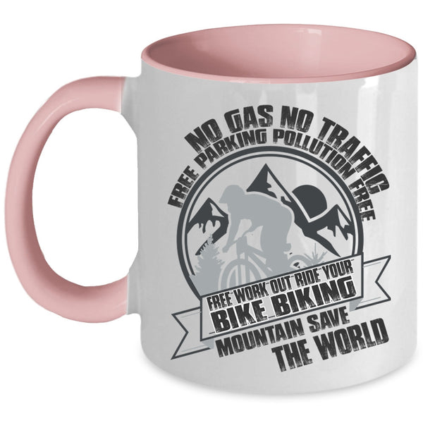 Biking Mountain Save The World Coffee Mug, Ride Your Bike Accent Mug