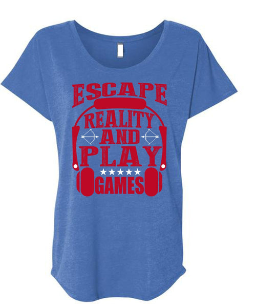 Play Games T Shirt, Being A Gamer T Shirt, Cool Shirt (Ladies' Triblend Dolman Sleeve)