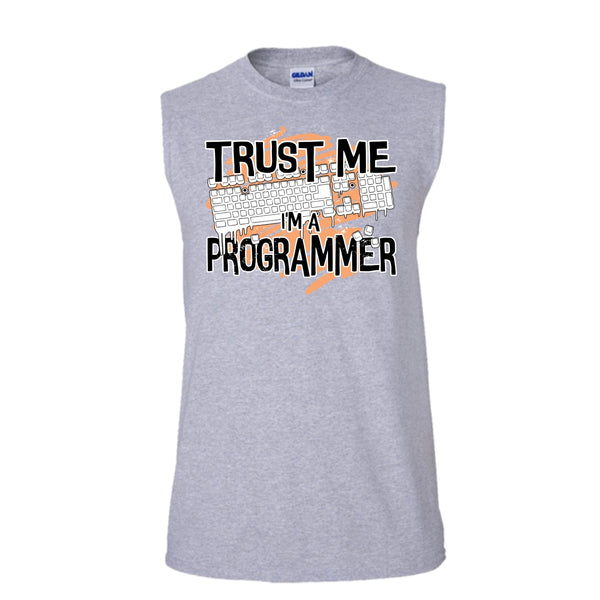 Trust Me I'm A Programmer T Shirt, I Am A Programmer Tank Top (Men's Cotton Sleeveless)