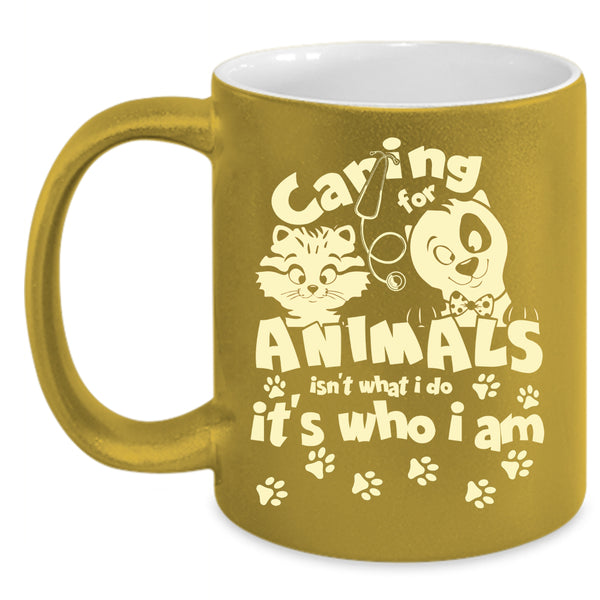 Caring For Animals Coffee Mug, Cute Gift For Vet Tech Coffee Cup