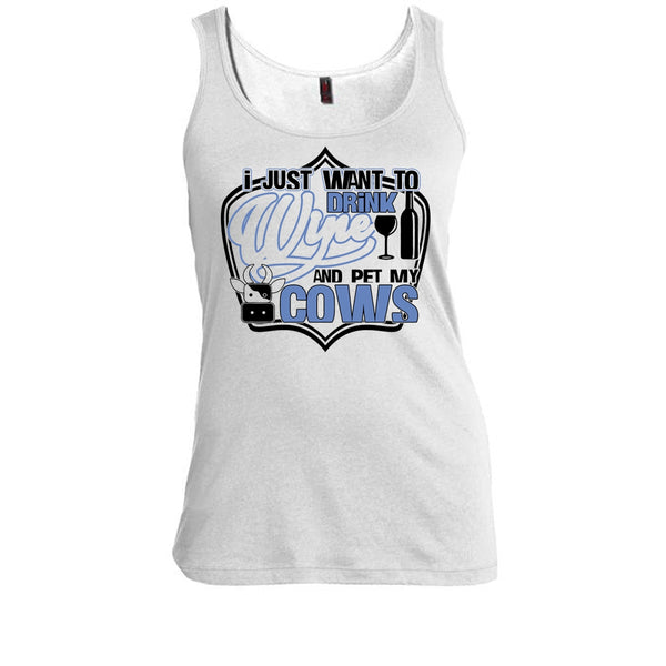 I Just Want To Drink Wine T Shirt, Coolest Cows Lover Tank Top