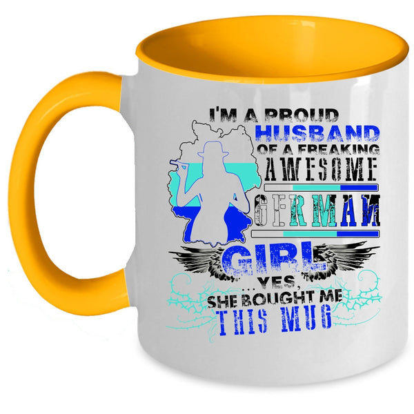 Married Coffee Mug, I'm A Proud Husband Of A German Girl Accent Mug