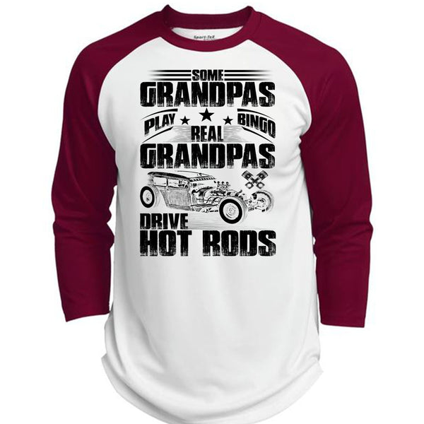 Real Grandpas Drive Hot Rods T Shirt, I Love Biker T Shirt, Awesome T-Shirts  (Polyester Game Baseball Jersey)