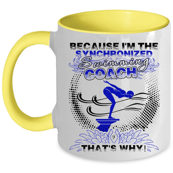 Awesome Swimming Coach Coffee Mug, I'm The Swimming Coach Accent Mug
