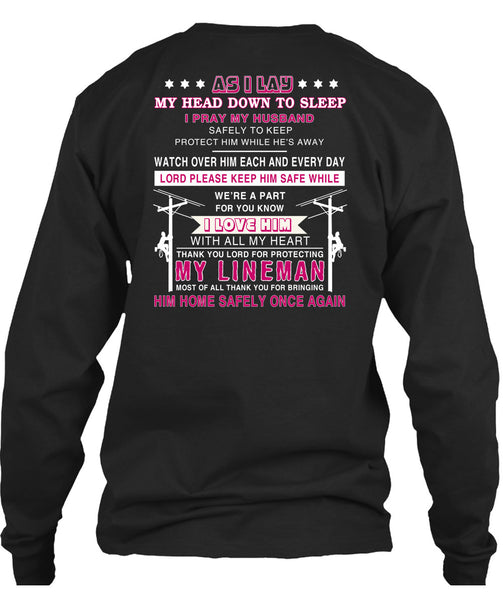 Thank You Lord For Protecting My Lineman T Shirt, I Pray My Husband Safely To Keep T Shirt