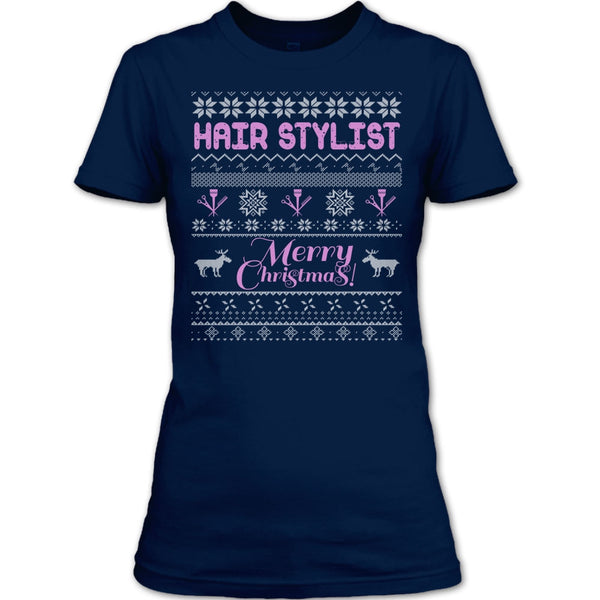 Hair Stylist Merry Christmas T Shirt, Coolest Hair Stylist T Shirt