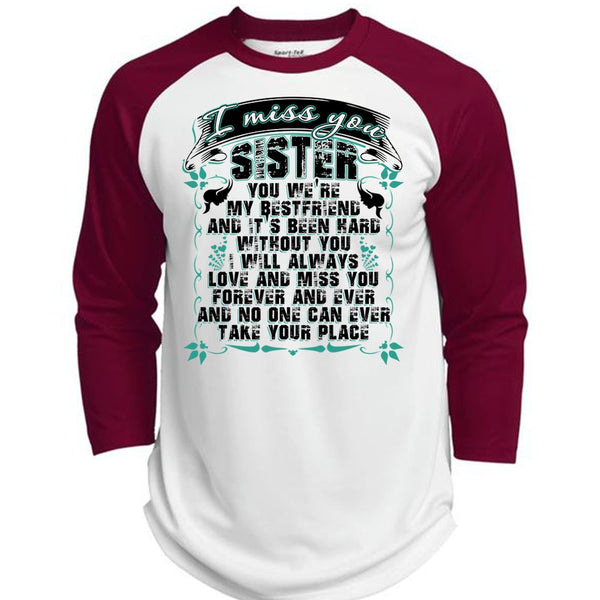 I Miss You Sister T Shirt, I Love Sister T Shirt, Awesome T-Shirts  (Polyester Game Baseball Jersey)