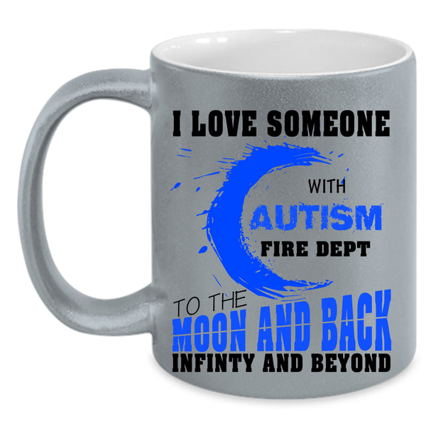 Couple Coffee Mug, I Love Someone With Autism Fire Dept Accent Mug