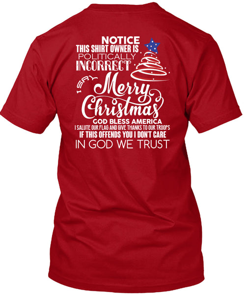 Merry Christmas T Shirt, God Bless America T Shirt