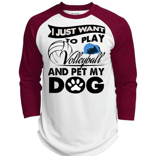 I Just Want To Play Volleyball T Shirt, I Love My Dog T Shirt, Awesome T-Shirts  (Polyester Game Baseball Jersey)