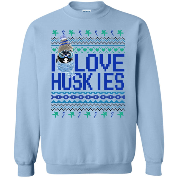 Dog Merry Christmas T Shirt, I Love Huskies Sweatshirt