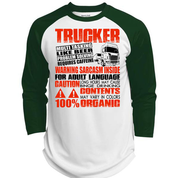 Trucker Multitasking Like Beer T Shirt, Adult Language T Shirt, Awesome T-Shirts  (Polyester Game Baseball Jersey)