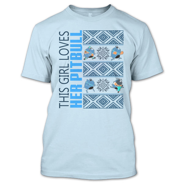 This Girl Loves Her Pitbull T Shirt, Pitbull Merry Christmas T Shirt