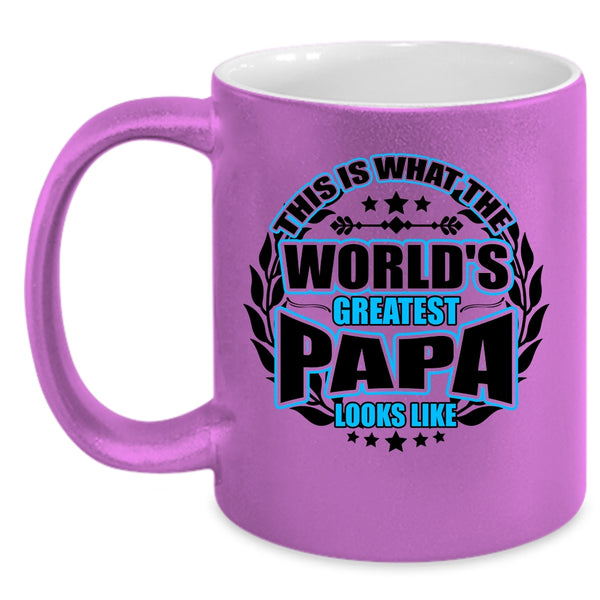 Cute Papa Coffee Mug, What The World's Greatest Papa Look Like Accent Mug