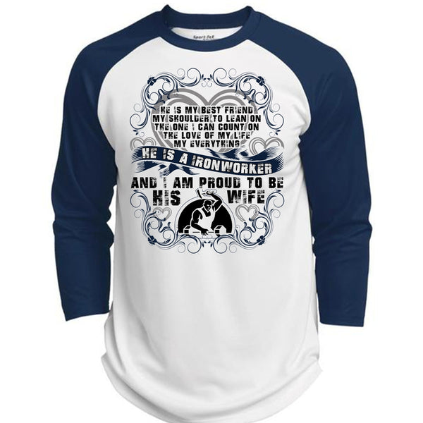 Proud To Be His Wife T Shirt, I Love Ironworker T Shirt, Awesome T-Shirts  (Polyester Game Baseball Jersey)