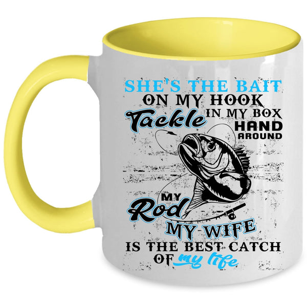 My Wife Is The Best catch Of My Life Coffee Mug, Fishing Accent Mug
