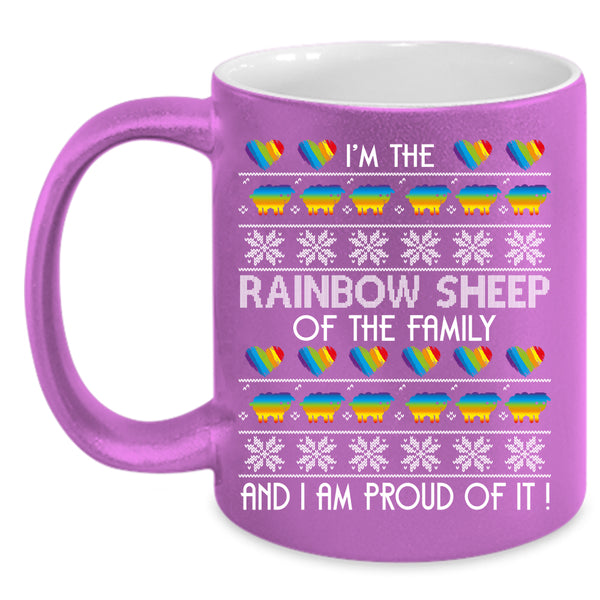 Rainbow Sheep Of The Family Coffee Mug, I Am Proud Of It Coffee Cup