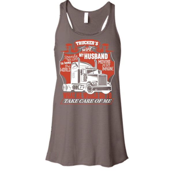 Trucker's Wife T Shirt, Trucker My Husband Tank Top