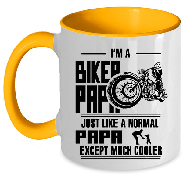 Funny Gift For Biker Papa Coffee Mug, I'm A Biker Papa Accent Mug