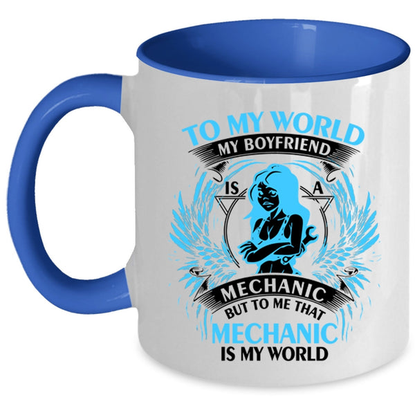 Cool Couple Coffee Mug, My Boyfriend Is A Mechanic Accent Mug