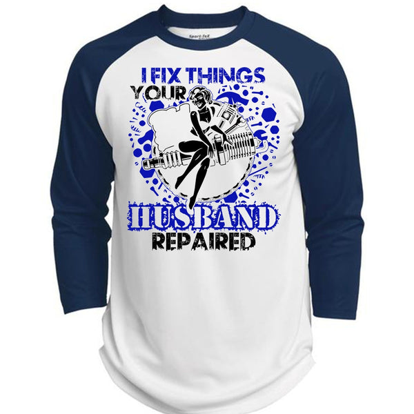 I Fix Things Husband Repaired T Shirt, I Love Mechanic T Shirt, Awesome T-Shirts  (Polyester Game Baseball Jersey)