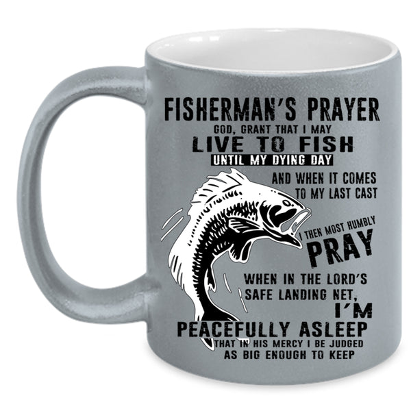 Cool Gift For Fisherman Coffee Mug, Fisherman's Prayer Accent Mug