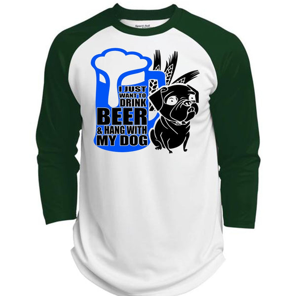 I Just Want To Drink Beer T Shirt, I Love Dog T Shirt, Awesome T-Shirts  (Polyester Game Baseball Jersey)