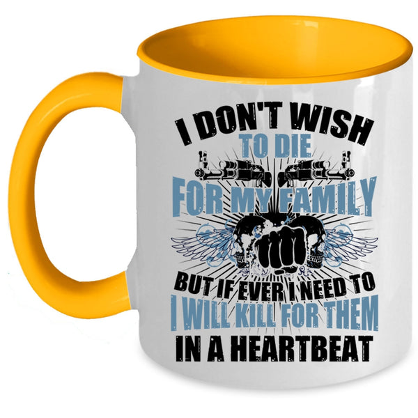 Awesome Gift For Gunner Coffee Mug, I Love My Family Accent Mug
