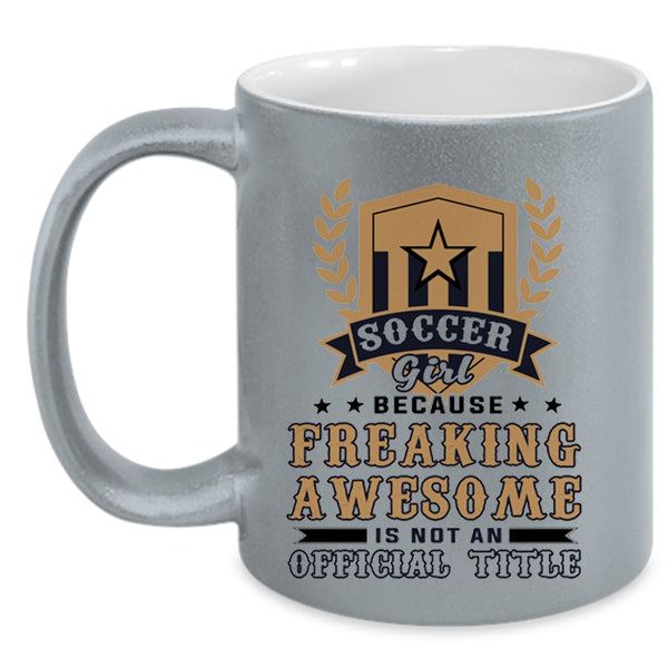 Awesome Soccer Girl Coffee Mug, Soccer Girl Accent Mug