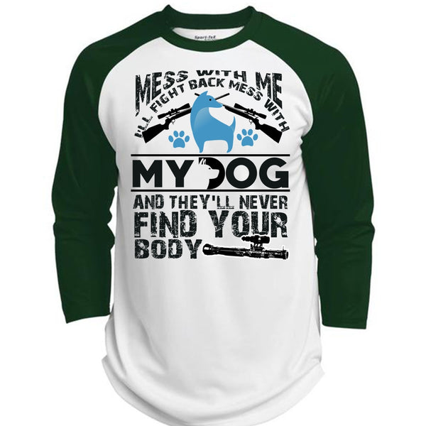 I'll Fight Back Mess With My Dog T Shirt, I Love My Dog T Shirt, Awesome T-Shirts  (Polyester Game Baseball Jersey)