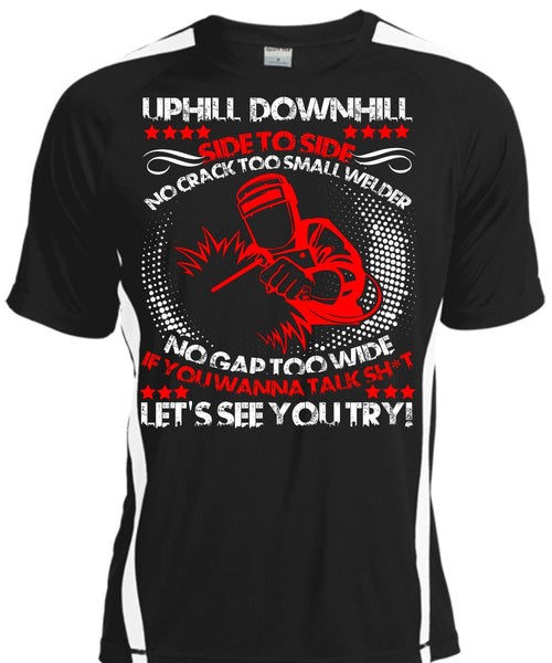 A black t-shirt with the shopify logo