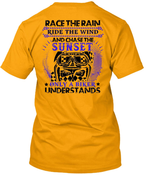 Race The Rain T Shirt, I Love Biker T Shirt
