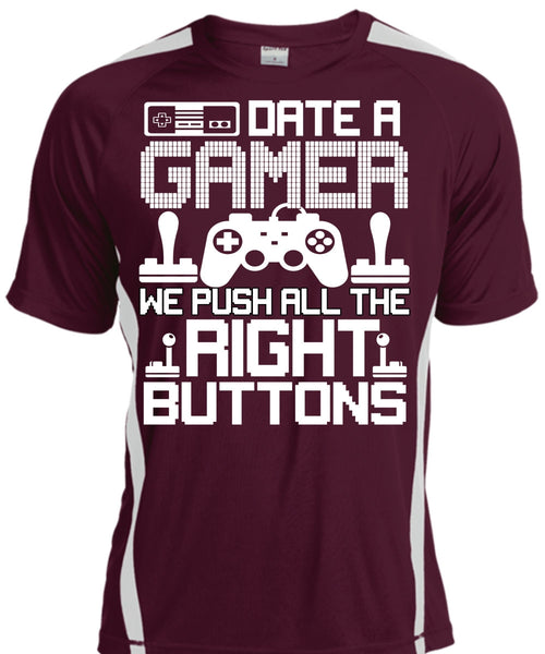 Date A Gamer T Shirt, Right Buttons T Shirt, Cool Shirt