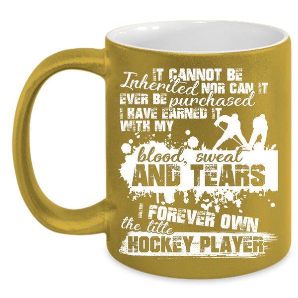 I Forever Own The Title Hockey Player Coffee Mug, Cool Sporty Coffee Cup