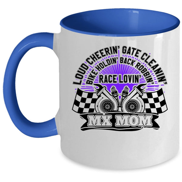 MX Mom Coffee Mug, Bike Holding Race Loving Accent Mug
