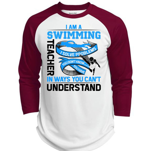 I Am A Swimming Teacher T Shirt, Being A Swimming T Shirt, Awesome T-Shirts  (Polyester Game Baseball Jersey)