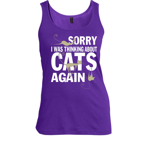 Sorry I Was Thinking About Cats Again T Shirt, Coolest Cat Lover Tank Top
