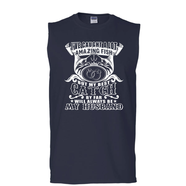 Live Caught A Lot Amazing Fish T Shirt, My Best Catch T Shirt, Cool T Shirt (Men's Cotton Sleeveless)