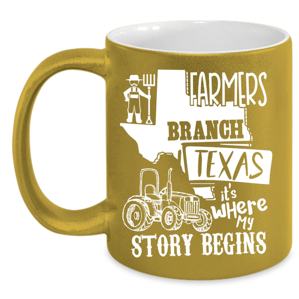 Farmers Branch Texas Coffee Mug, Where My Story Begins Coffee Cup