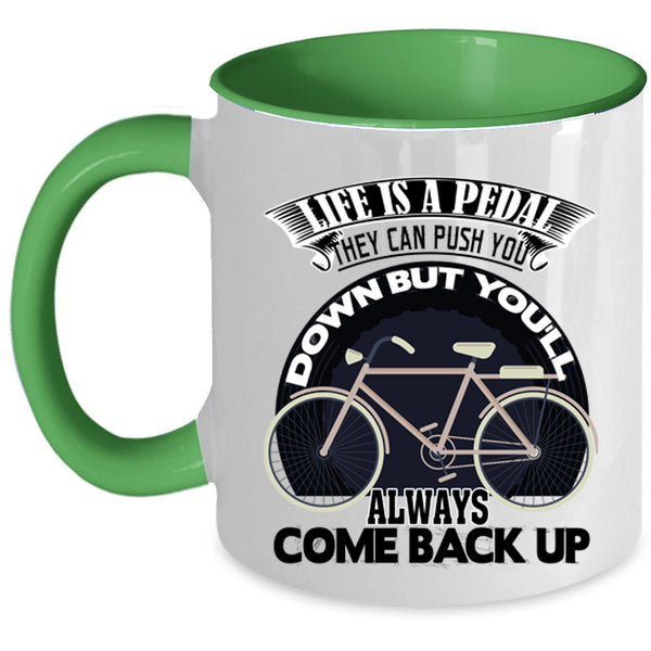 Funny Gift For Biker Coffee Mug, Life Is A Pedal Accent Mug