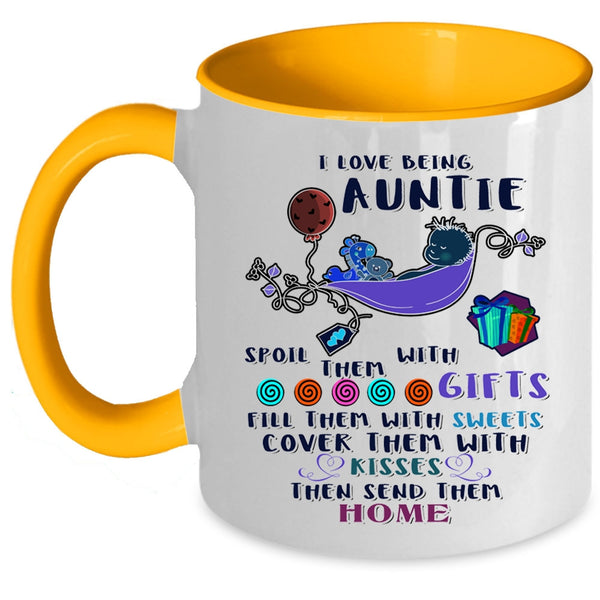 Cute Gift For Auntie Coffee Mug, I Love Being Auntie Accent Mug