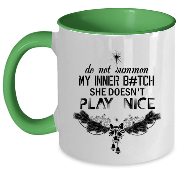 Christmas Family Vacation Coffee Mug, She Doesn't Play Nice Accent Mug
