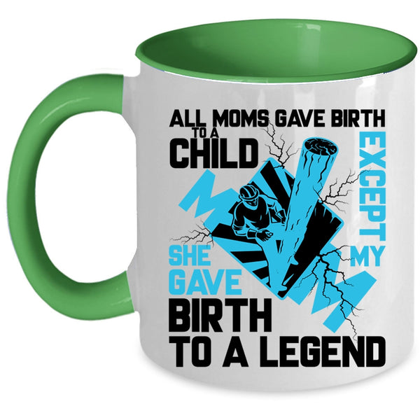 My Mom Gave Birth To A Lineman Coffee Mug, All Moms Gave Birth To A Child Accent Mug